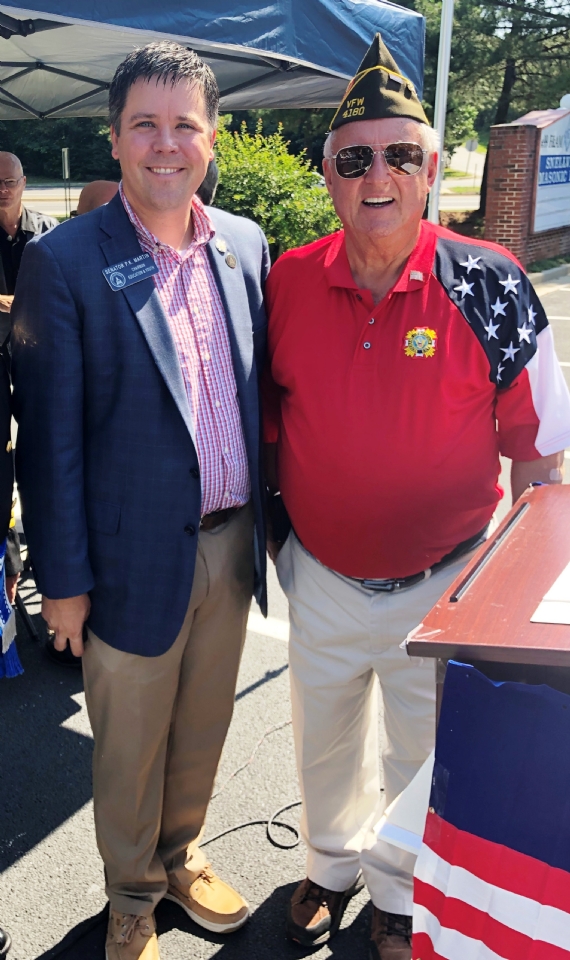 State Senator P.K. Martin and Post 4180 Commander Jim Jackson at 2019 Snellville Flag Day Ceremony